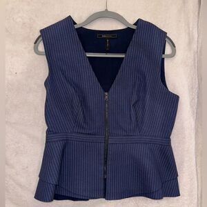 BCBG MAXAZRIA SIZE M women’s blouse top navy with zipper